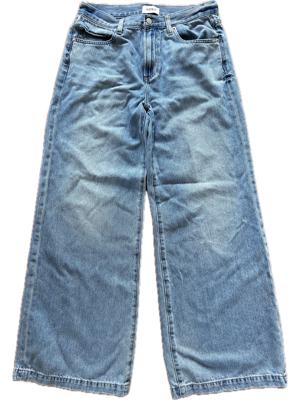 Pistola High-rise Wide leg Light Wash Jeans Size 28